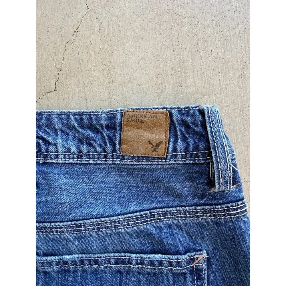 American Eagle Boy Fit Jeans Size 8 Reg Low Rise Bootcut Y2K Style